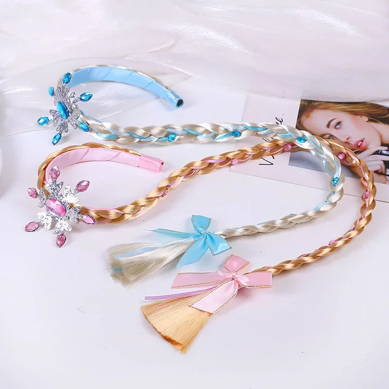 Elsa Gadget - Parrucca congelata Treccia Principessa Fascia per