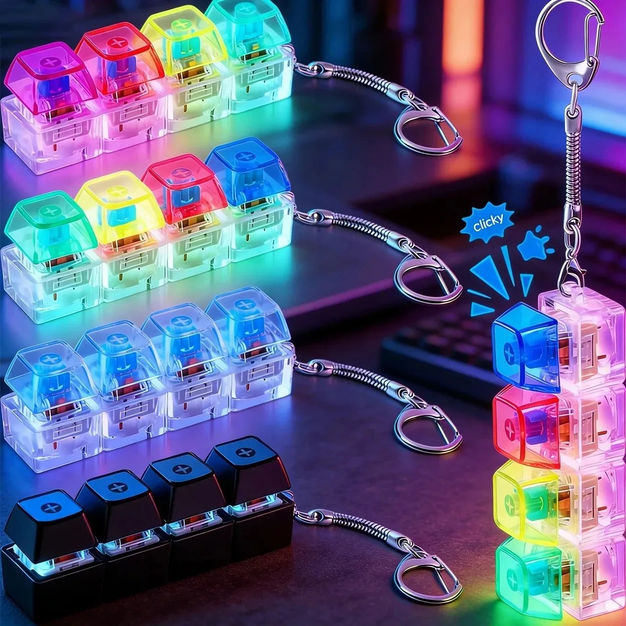 Electronics Gadgets For Kids - Portachiavi LED con Tastiera, Giocattolo Antistress